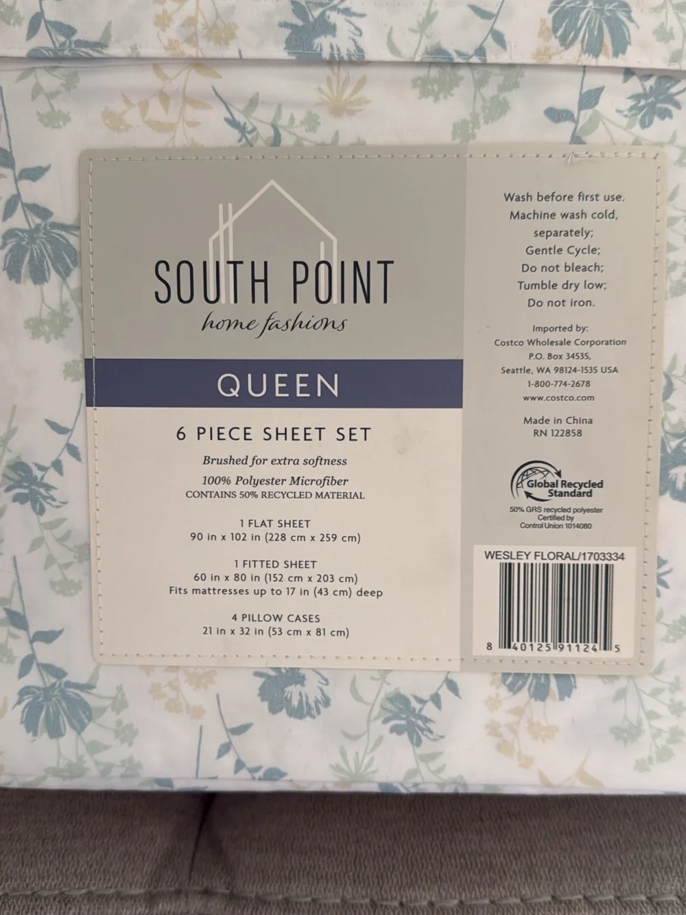 South Point Queen 6-Piece Sheet Set - Floral Pastel Print